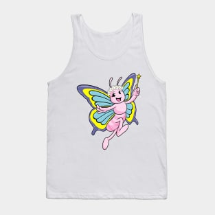Butterfly with a magic wand and wreath of flowers Tank Top